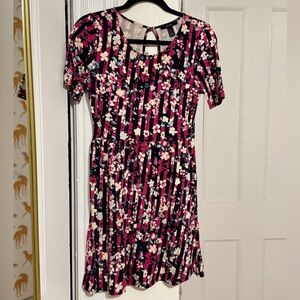 Forever 21 floral and striped skater dress